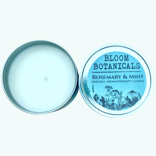 Rosemary & Mint Natural Aromatherapy Candle - Bloom Botanicals
